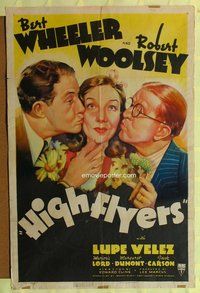 g312 HIGH FLYERS one-sheet movie poster '37 Wheeler & Woolsey, Lupe Velez