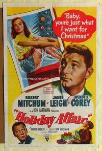 g314 HOLIDAY AFFAIR style A one-sheet movie poster '49 Mitchum, Janet Leigh