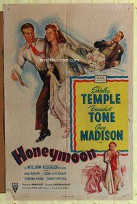 g317 HONEYMOON one-sheet movie poster '47 Shirley Temple, Franchot Tone