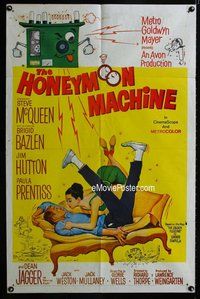 g318 HONEYMOON MACHINE one-sheet movie poster '61 Steve McQueen