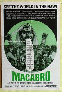 g408 MACABRO one-sheet movie poster '66 wild horror documentary!