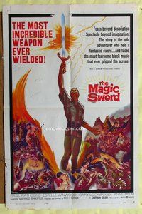 g414 MAGIC SWORD one-sheet movie poster '61 Basil Rathbone, fantasy!