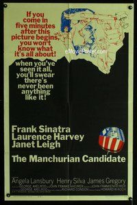 g422 MANCHURIAN CANDIDATE one-sheet movie poster '62 Frank Sinatra