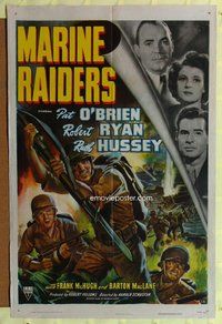 g423 MARINE RAIDERS one-sheet movie poster '44 Pat O'Brien, Robert Ryan
