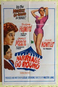 g425 MARRIAGE-GO-ROUND one-sheet movie poster '60 Susan Hayward, Newmar