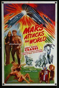 g426 MARS ATTACKS THE WORLD one-sheet movie poster R50 Buster Crabbe