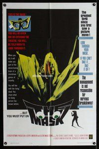 g429 MASK one-sheet movie poster '61 3-D horror, great image!