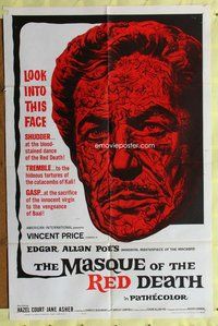 g431 MASQUE OF THE RED DEATH one-sheet movie poster '64 Vincent Price