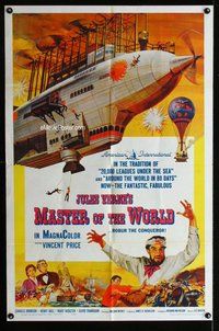 g432 MASTER OF THE WORLD one-sheet movie poster '61 Jules Verne, Price