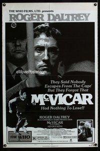 g435 McVICAR style B one-sheet movie poster '81 Roger Daltrey, crime bio!