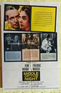 g441 MIDDLE OF THE NIGHT one-sheet movie poster '59 Kim Novak, Chayefsky