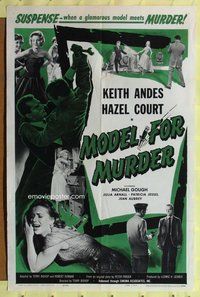 g447 MODEL FOR MURDER one-sheet movie poster '59 sexy murder thriller!