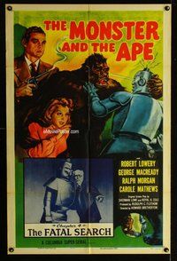 g450 MONSTER & THE APE Chap 4 one-sheet movie poster R56 horror, funky robot!