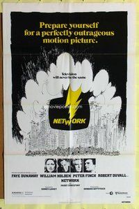 g462 NETWORK one-sheet movie poster '76 Paddy Cheyefsky, William Holden