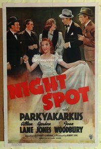 g468 NIGHT SPOT one-sheet movie poster '38 Parkyakarkus, Joan Woodbury