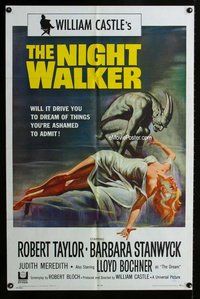g469 NIGHT WALKER one-sheet movie poster '65 William Castle, Stanwyck