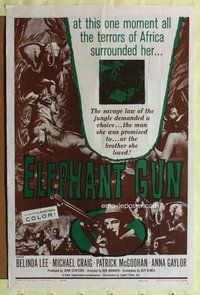 g470 NOR THE MOON BY NIGHT one-sheet movie poster '58 Elephant Gun!