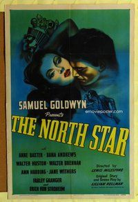 g471 NORTH STAR one-sheet movie poster '43 Anne Baxter, Dana Andrews