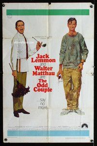 g474 ODD COUPLE one-sheet movie poster '68 Walter Matthau, Jack Lemmon