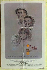 g475 ON GOLDEN POND one-sheet movie poster '81 Kate Hepburn, Henry Fonda