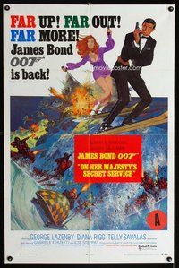 g476 ON HER MAJESTY'S SECRET SERVICE int'l one-sheet movie poster '70 Bond!