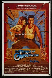 g290 GWENDOLINE one-sheet movie poster '84 Tawny Kitaen, L. Salk artwork!