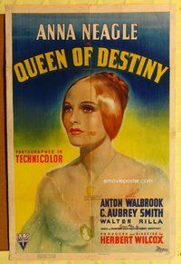 g509 QUEEN OF DESTINY one-sheet movie poster '39 Anna Neagle as Victoria!
