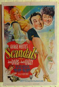g246 GEORGE WHITE'S SCANDALS one-sheet movie poster '45 sexy Joan Davis!