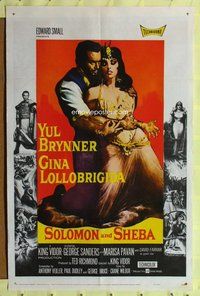 g568 SOLOMON & SHEBA one-sheet movie poster '59 Yul Brynner, Lollobrigida