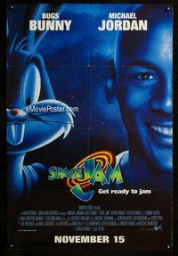 g574 SPACE JAM advance one-sheet movie poster '96 Michael Jordan, Bugs Bunny!