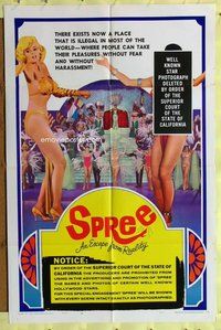 g580 SPREE style C one-sheet movie poster '67 Jayne Mansfield, Las Vegas!