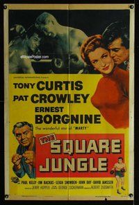 g581 SQUARE JUNGLE one-sheet movie poster '56 Tony Curtis, Borgnine, boxing