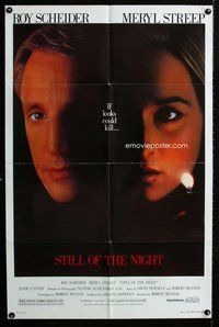 g593 STILL OF THE NIGHT one-sheet movie poster '82 Roy Scheider, Streep