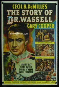 g595 STORY OF DR WASSELL one-sheet movie poster '44 Gary Cooper, DeMille