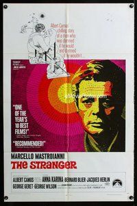 g600 STRANGER one-sheet movie poster '68 Luchino Visconti, Mastroianni