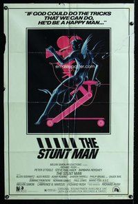 g606 STUNT MAN style B one-sheet movie poster '80 Peter O'Toole, cool art!