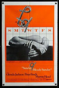 g609 SUNDAY BLOODY SUNDAY one-sheet movie poster '71 John Schlesinger