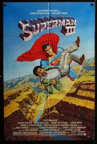 g615 SUPERMAN 3 one-sheet movie poster '83 Chris Reeve, Richard Pryor