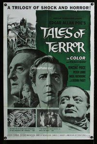 g619 TALES OF TERROR one-sheet movie poster '62 Peter Lorre, Vincent Price