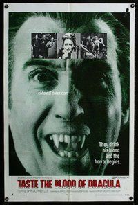 g624 TASTE THE BLOOD OF DRACULA one-sheet movie poster '70 Christopher Lee