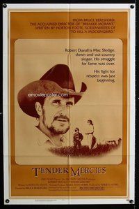 g628 TENDER MERCIES one-sheet movie poster '83 Beresford, Robert Duvall