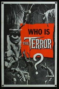 g629 TERROR style B teaser one-sheet movie poster '63 Boris Karloff