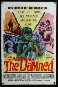 g634 THESE ARE THE DAMNED one-sheet movie poster '63 Hammer, Joseph Losey