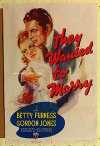 g636 THEY WANTED TO MARRY one-sheet movie poster '37 pretty Betty Furness!