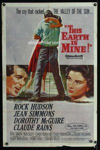 g639 THIS EARTH IS MINE one-sheet movie poster '59 Rock Hudson, Simmons