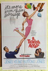 g644 TICKLISH AFFAIR one-sheet movie poster '63 Shirley Jones, Gig Young
