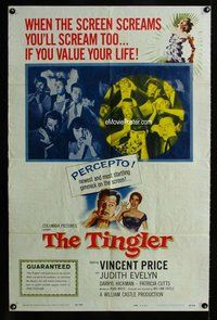 g646 TINGLER one-sheet movie poster '59 Vincent Price, William Castle
