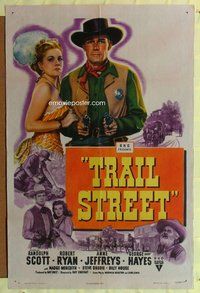 g658 TRAIL STREET one-sheet movie poster '47 Randolph Scott, Anne Jeffeys