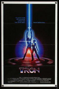 g659 TRON one-sheet movie poster '82 Walt Disney sci-fi, Jeff Bridges