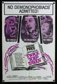 g662 TWICE TOLD TALES one-sheet movie poster '63 Vincent Price horror!